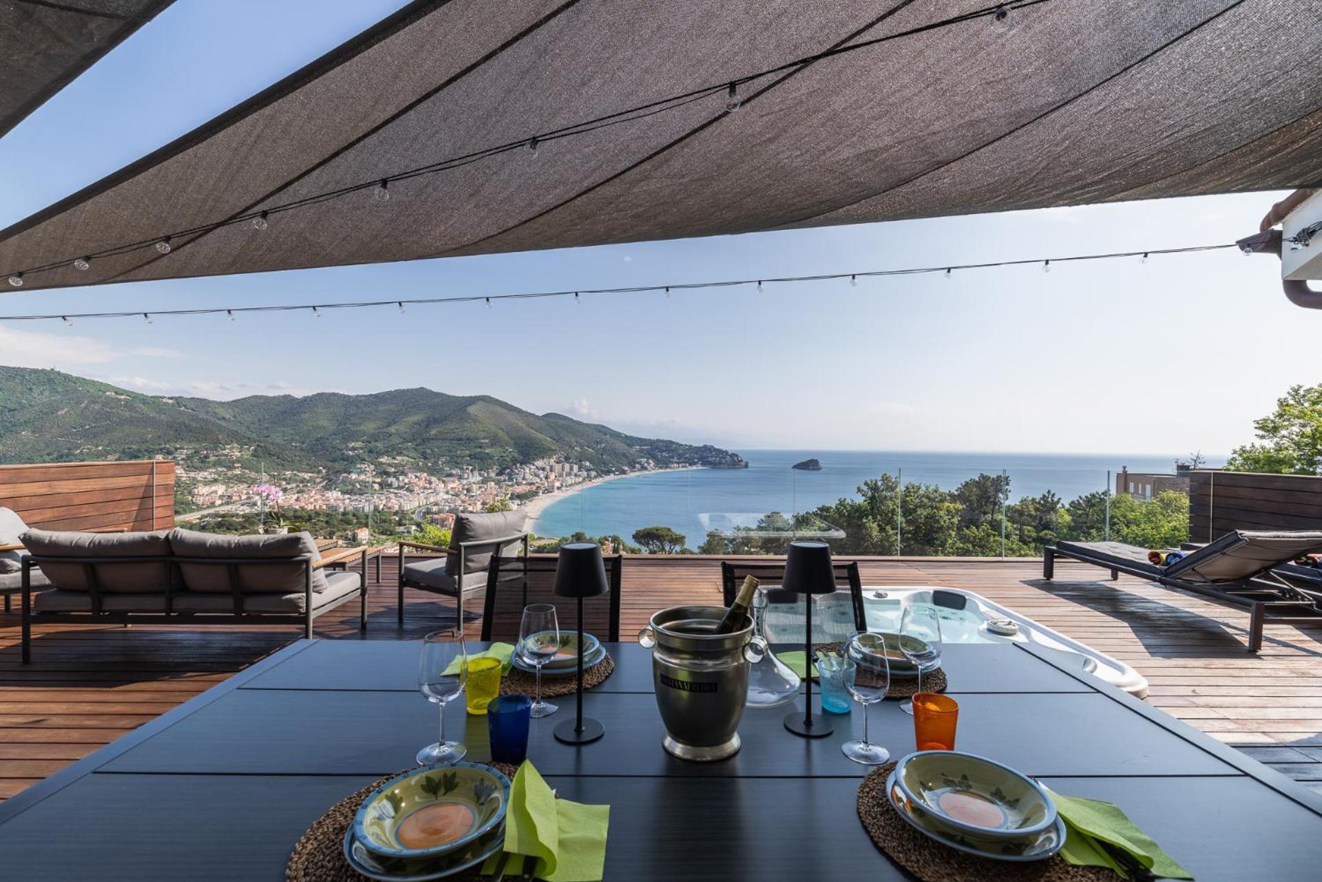 Spettacolare Vista Isola Terrazza E Idromassaggio Villa Noli Eksteriør bilde